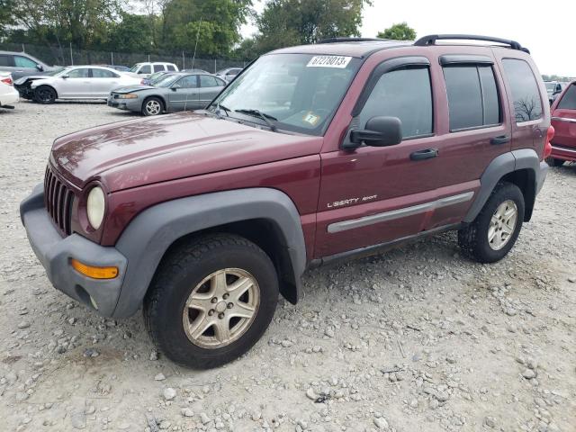 1J4GL48K12W278807 - 2002 JEEP LIBERTY SPORT MAROON photo 1