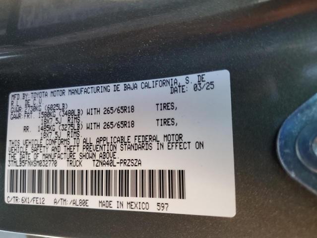 3TMLB5FNXSM032770 - 2025 TOYOTA TACOMA DOUBLE CAB მწვანე ფოტო 12