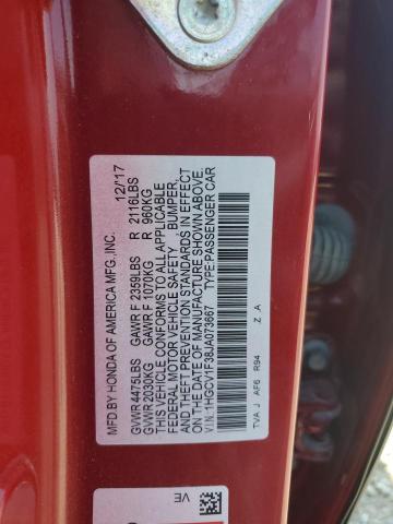 1HGCV1F38JA073667 - 2018 HONDA ACCORD SPORT 红色 照片 12