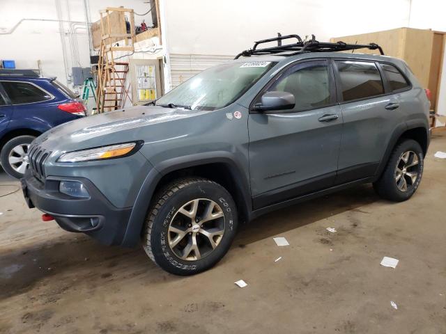 1C4PJMBS5EW160929 - 2014 JEEP CHEROKEE TRAILHAWK BLUE photo 1