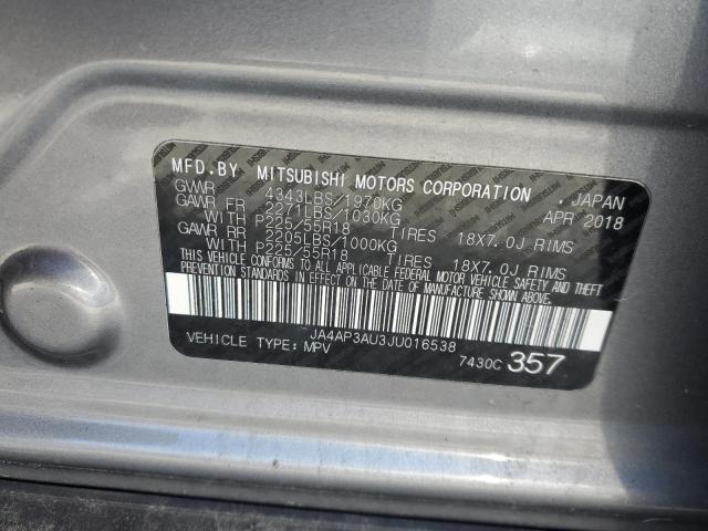 JA4AP3AU3JU016538 - 2018 MITSUBISHI OUTLANDER SPORT ES Argent photo 14