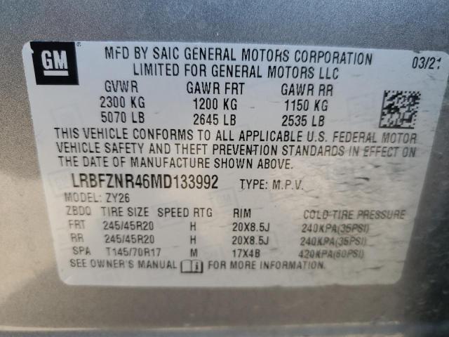 LRBFZNR46MD133992 - 2021 BUICK ENVISION ESSENCE GRAY photo 12