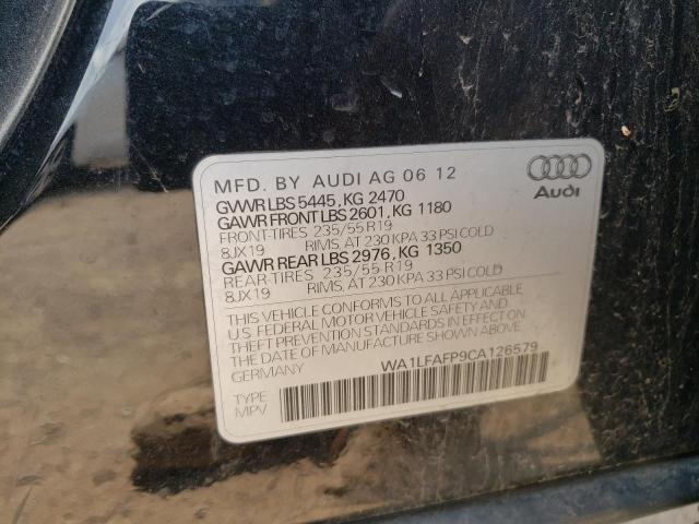 WA1LFAFP9CA126579 - 2012 AUDI Q5 PREMIUM PLUS 黑色 照片 12