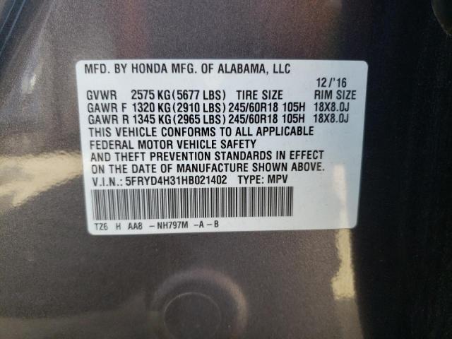 5FRYD4H31HB021402 - 2017 ACURA MDX GRAY photo 13