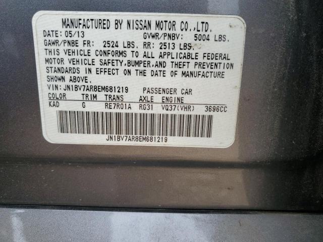 JN1BV7AR8EM681219 - 2014 INFINITI Q50 BASE GRAY photo 13