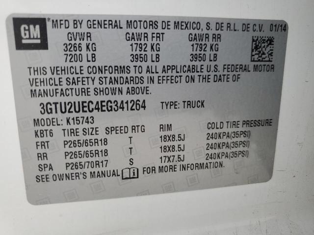 3GTU2UEC4EG341264 - 2014 GMC SIERRA K1500 SLE WHITE photo 12