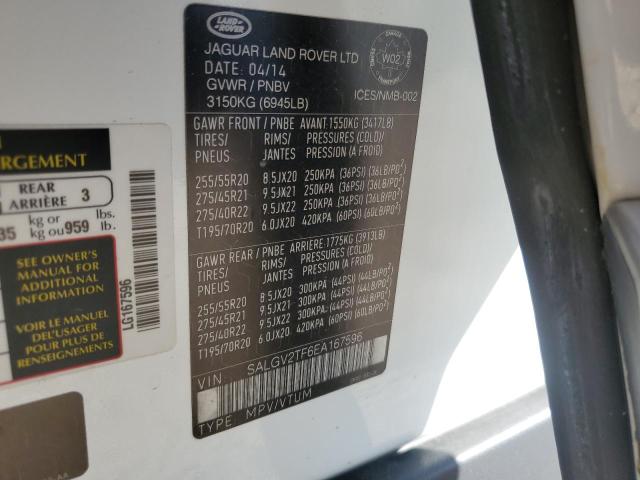 SALGV2TF6EA167596 - 2014 LAND ROVER RANGE ROVE AUTOBIOGRAPHY WHITE photo 13