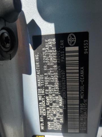 4T1BF30K76U628497 - 2006 TOYOTA CAMRY LE ლურჯი ფოტო 13