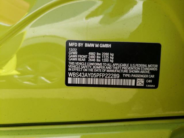 WBS43AY05PFP22289 - 2023 BMW M3 COMPETITION მწვანე ფოტო 12