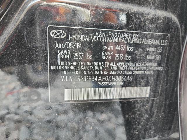 5NPE34AF0KH803646 - 2019 HYUNDAI SONATA LIMITED BLACK photo 13