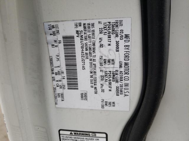 5LMEU78H43ZJ27145 - 2003 LINCOLN AVIATOR 白色 照片 13