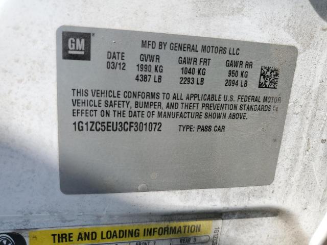 1G1ZC5EU3CF301072 - 2012 CHEVROLET MALIBU 1LT 白色 照片 13