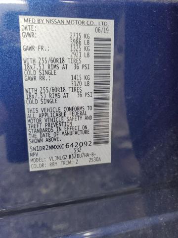 5N1DR2MMXKC642092 - 2019 NISSAN PATHFINDER S Bleu photo 13
