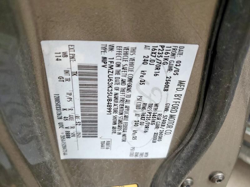 1FMZU63K35UB48991 - 2005 FORD EXPLORER XLT GRAY photo 12