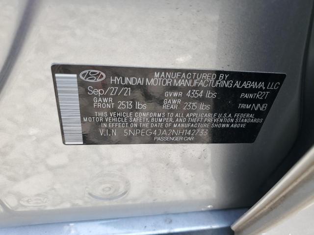 5NPEG4JA2NH142733 - 2022 HYUNDAI SONATA SE Gümüş fotoğraf 12