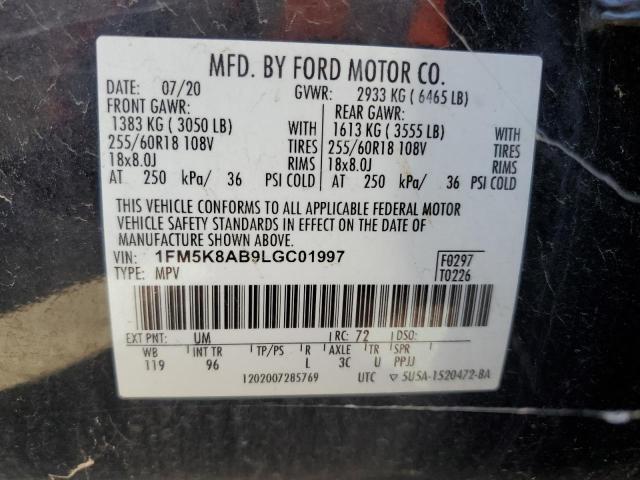 1FM5K8AB9LGC01997 - 2020 FORD EXPLORER POLICE INTERCEPTOR Qara foto 14