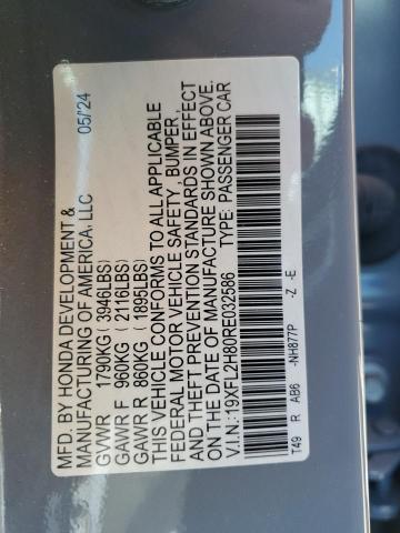 19XFL2H80RE032586 - 2024 HONDA CIVIC SPORT 灰色 照片 13