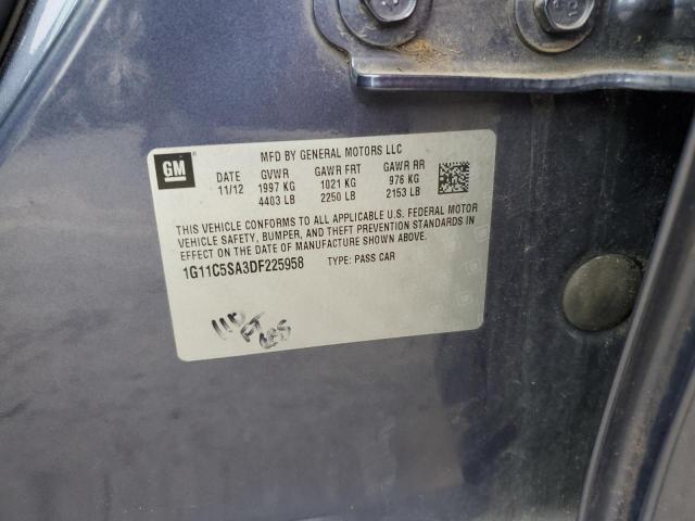 1G11C5SA3DF225958 - 2013 CHEVROLET MALIBU 1LT 蓝色 照片 13