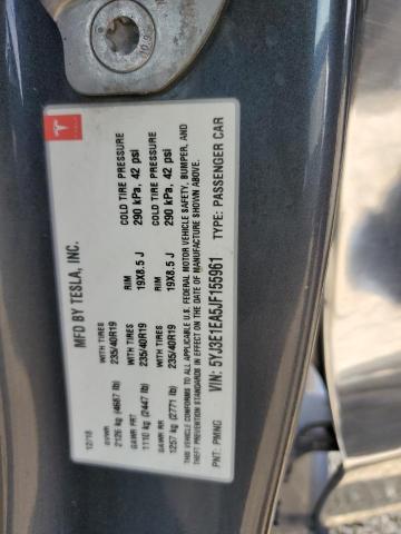 5YJ3E1EA5JF155961 - 2018 TESLA MODEL 3 Boz foto 12