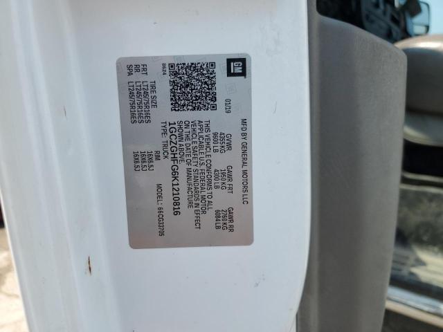 1GCZGHFG6K1210816 - 2019 CHEVROLET EXPRESS G3500 თეთრი ფოტო 12