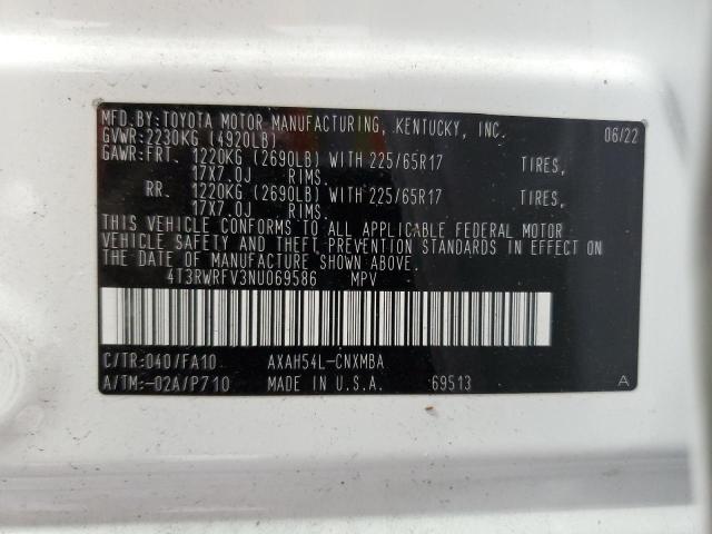 4T3RWRFV3NU069586 - 2022 TOYOTA RAV4 XLE Ağ foto 14