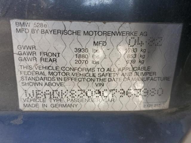 WBADK8309C7963980 - 1982 BMW 528 E AUTOMATIC GRAY photo 12