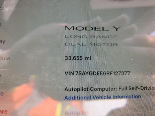 7SAYGDEE6RF127377 - 2024 TESLA MODEL Y WHITE photo 13