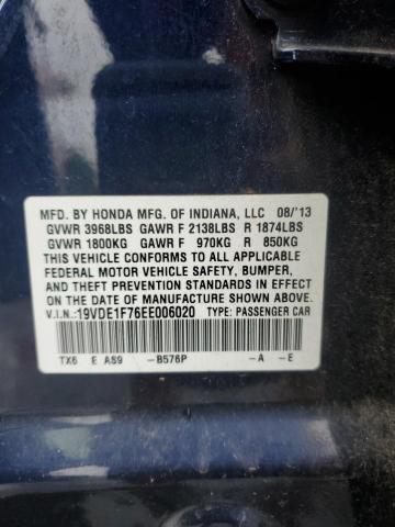19VDE1F76EE006020 - 2014 ACURA ILX 20 TECH BLUE photo 13