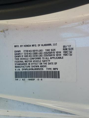 5FNRL6H96JB005226 - 2018 HONDA ODYSSEY ELITE WHITE photo 13