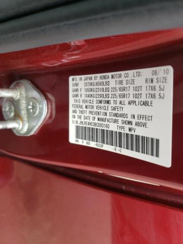 JHLRE4H53BC000160 - 2011 HONDA CR-V EX RED photo 12