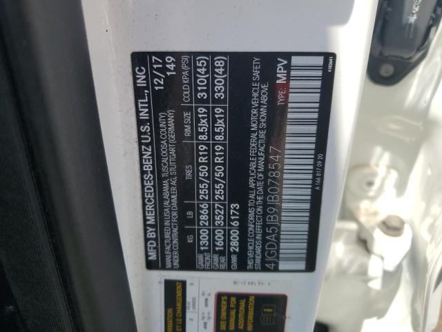 4JGDA5JB9JB078547 - 2018 MERCEDES-BENZ GLE 350 Белый фото 12