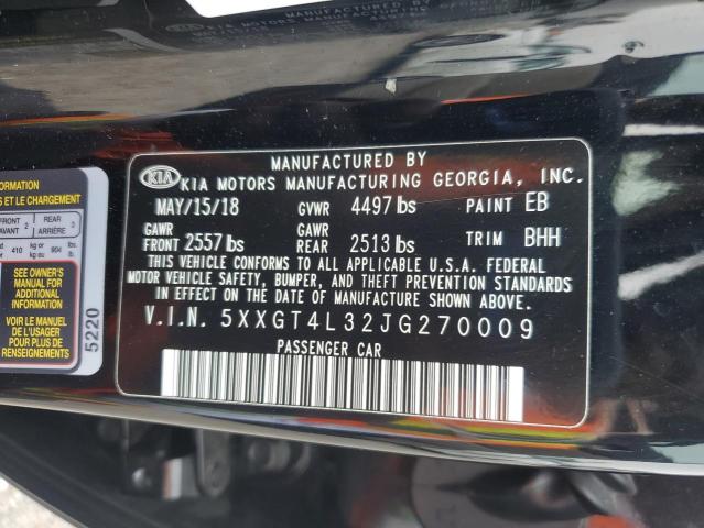 5XXGT4L32JG270009 - 2018 KIA OPTIMA LX 黑色 照片 12