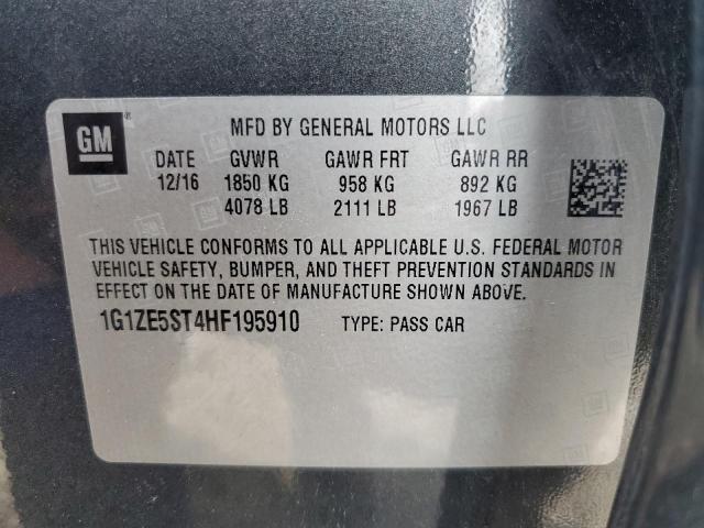 1G1ZE5ST4HF195910 - 2017 CHEVROLET MALIBU LT Gris photo 12