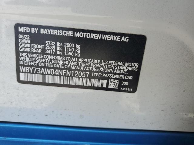 WBY73AW04NFN12057 - 2022 BMW I4 EDRIVE 40 WHITE photo 12