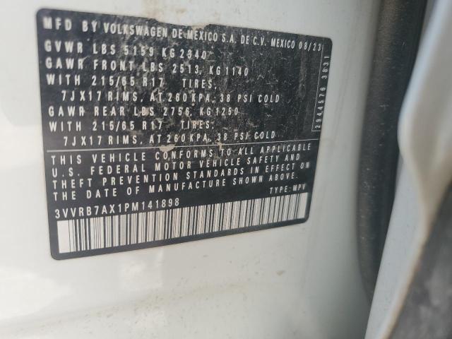 3VVRB7AX1PM141898 - 2023 VOLKSWAGEN TIGUAN S Білий фото 13