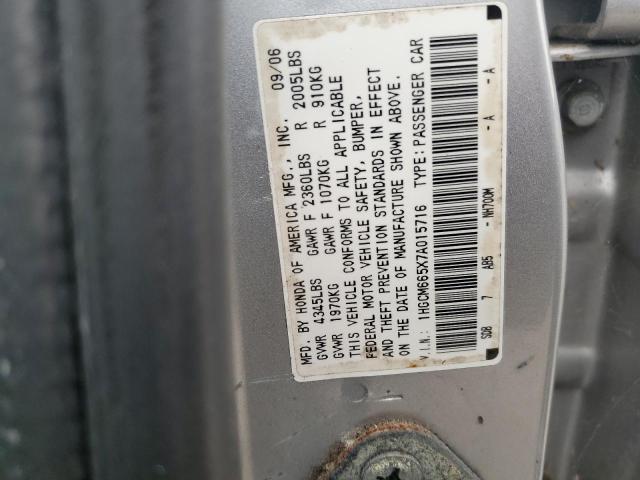 1HGCM665X7A015716 - 2007 HONDA ACCORD EX SILVER photo 12