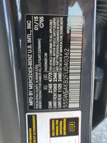 55SWF4KB2FU040362 - 2015 MERCEDES-BENZ C 300 4MATIC GRAY photo 12