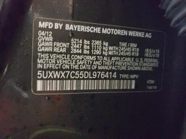 5UXWX7C55DL976414 - 2013 BMW X3 XDRIVE35I BLACK photo 10