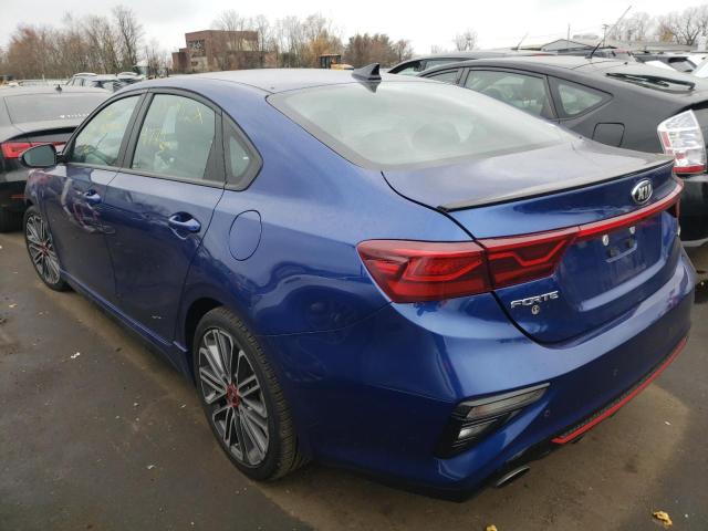 3KPF44AC4ME324273 - 2021 KIA FORTE GT BLUE photo 3