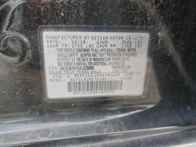 3N1CN7AP8KL820595 - 2019 NISSAN VERSA S 黑色 照片 13
