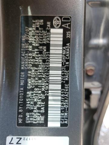 2T1KR30E67C663231 - 2007 TOYOTA COROLLA MA XR GRAY photo 13