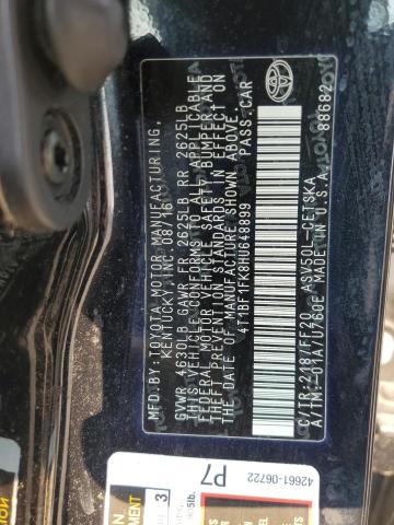 4T1BF1FK8HU648899 - 2017 TOYOTA CAMRY LE BLACK photo 12