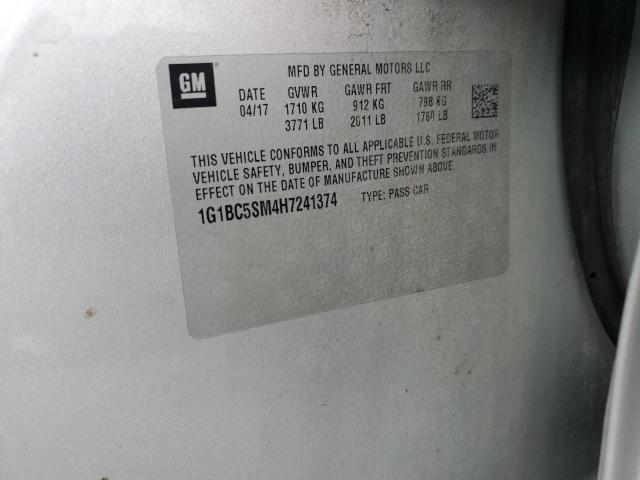 1G1BC5SM4H7241374 - 2017 CHEVROLET CRUZE LS ვერცხლისფერი ფოტო 13