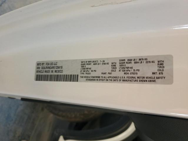 3C6LRVNG4RE128419 - 2024 RAM PROMASTER 1500 STANDARD WHITE photo 13