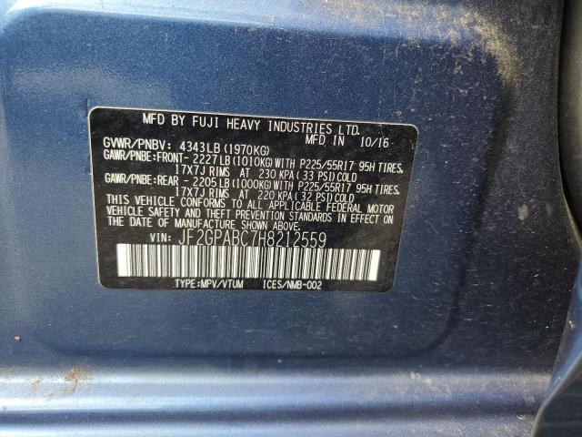 JF2GPABC7H8212559 - 2017 SUBARU CROSSTREK PREMIUM 蓝色 照片 13