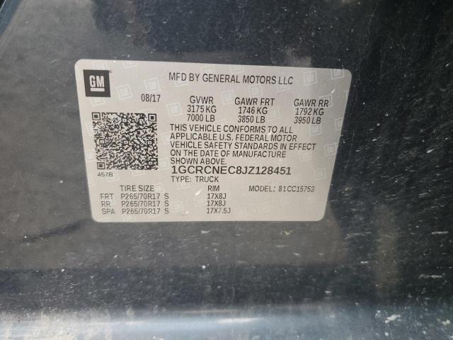 1GCRCNEC8JZ128451 - 2018 CHEVROLET SILVERADO C1500 GRAY photo 12