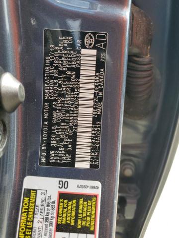 2T1BURHE7KC215322 - 2019 TOYOTA COROLLA L 灰色 照片 12