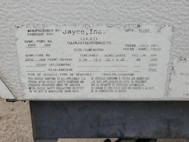 1UJAJ01D061BA0278 - 2006 JAYCO JAY SERIES WHITE photo 10