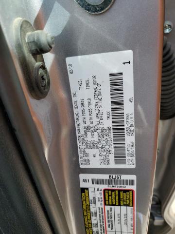 5TFUY5F18JX732005 - 2018 TOYOTA TUNDRA DOUBLE CAB SR/SR5 SILVER photo 12