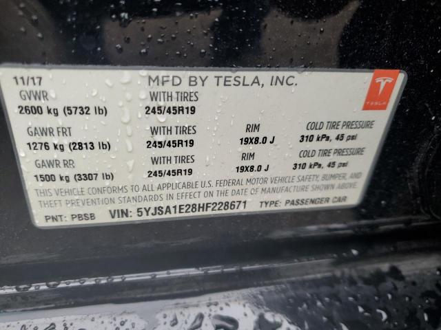 5YJSA1E28HF228671 - 2017 TESLA MODEL S RED photo 13